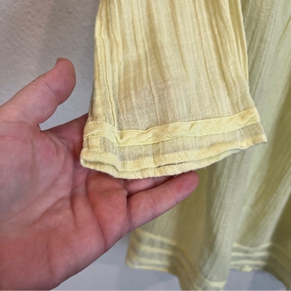 Calypso St. Barth yellow 100% Ottomans light gauzy long sleeve blouse xxsmall - Picture 7 of 12